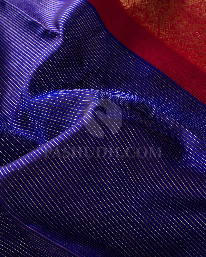Royal Blue & Maroon Kanjivaram Silk Saree-S1412(B)