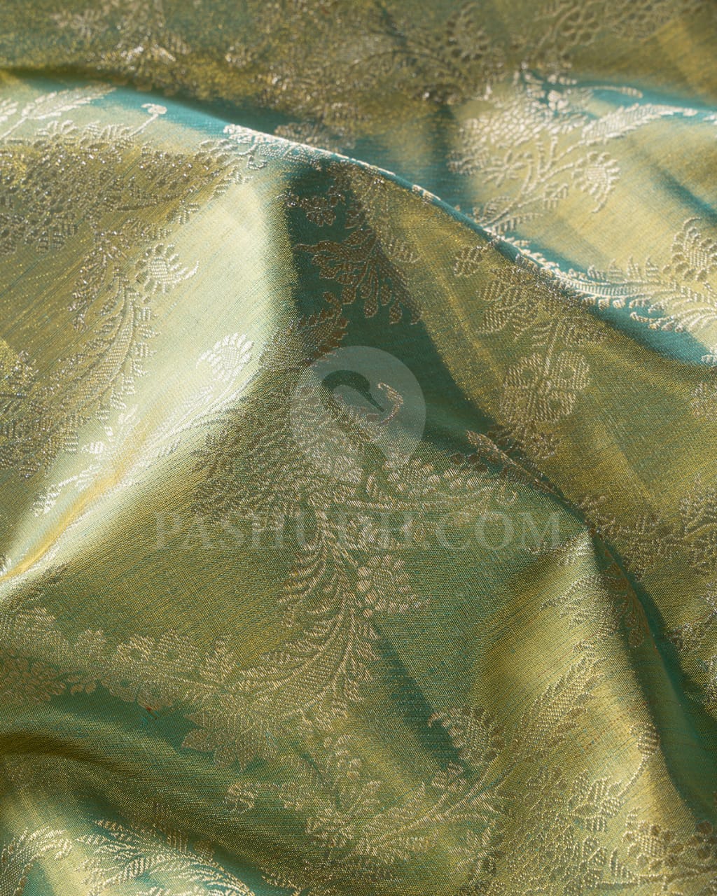 Sky Blue And Rust Orange Bridal Kanjivaram Silk Saree - S1416(C)