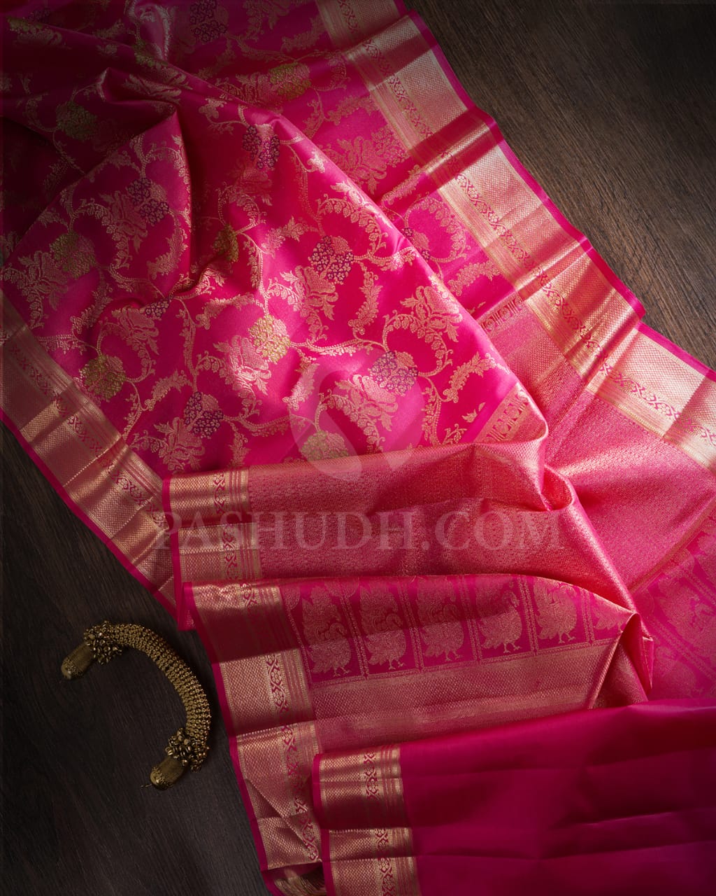 Watermelon Pink Kanjivaram Silk Saree-S1246(D)