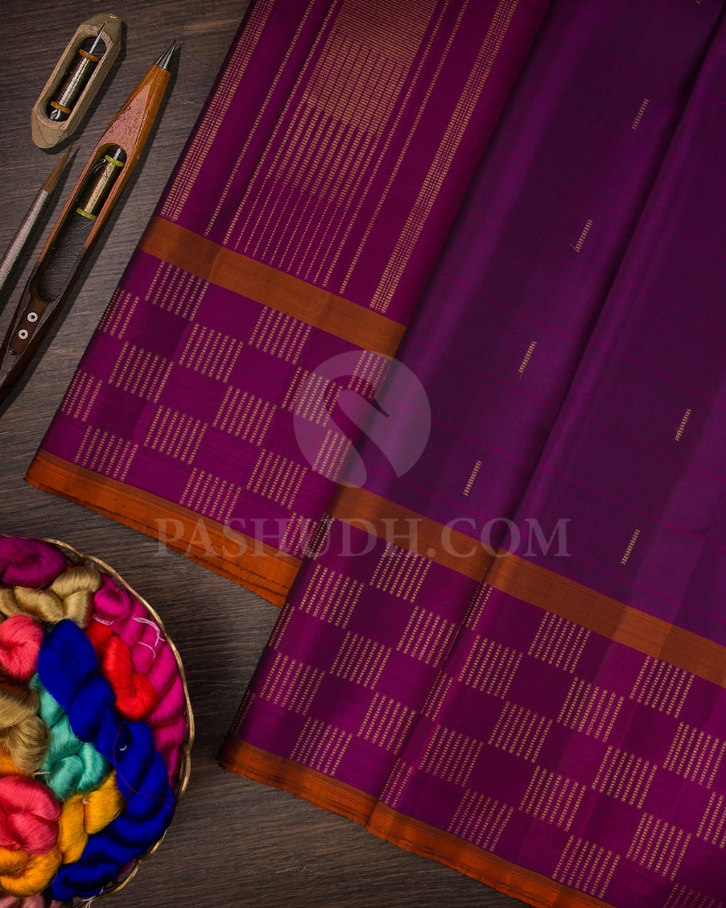 Purple & Magenta Pure Kanjivaram Silk Saree-SP16