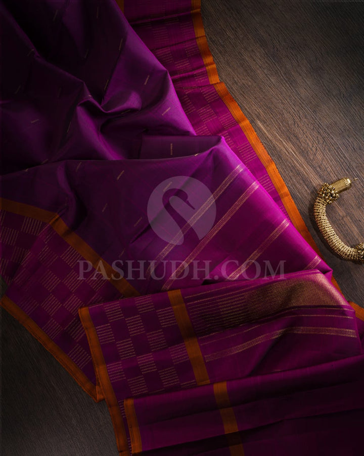 Purple & Magenta Pure Kanjivaram Silk Saree-SP16