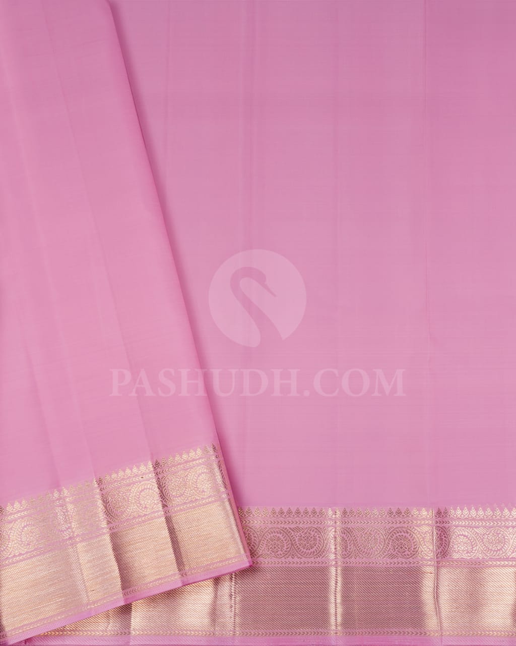 Red & Mild Baby Pink Kanjivaram Silk Saree-S1173(D)