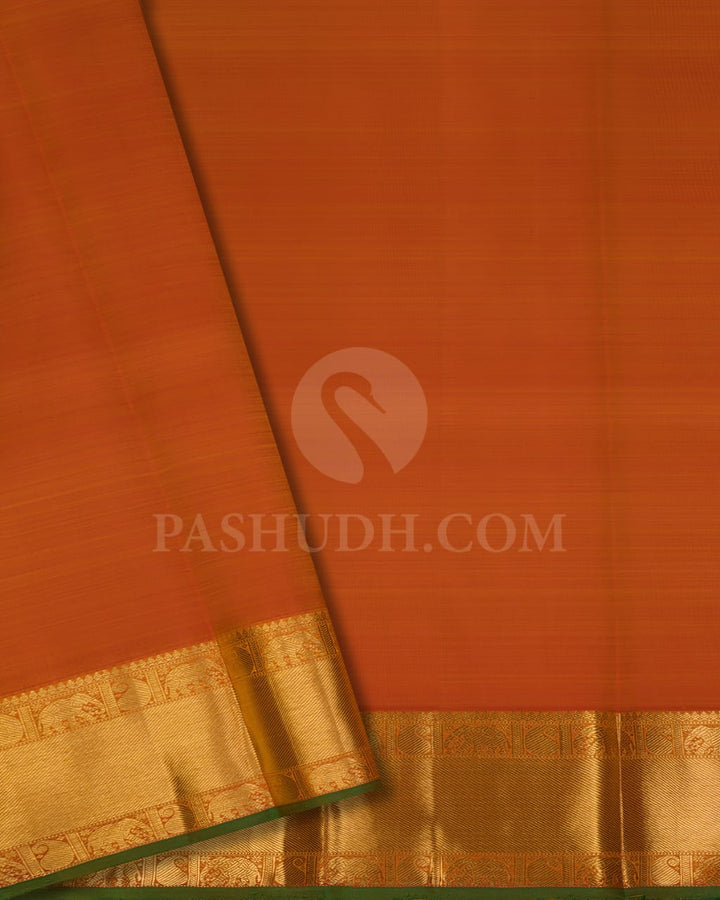 Light Orange Vairaoosi Patterned Pure Zari  Kanjivaram Silk Saree-SP18