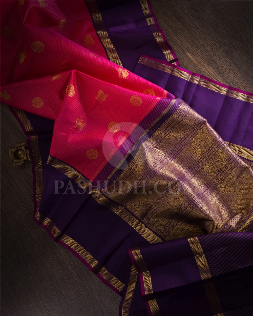 Rani Pink & Purple Vairaoosi Pure Kanjivaram Silk Saree-SP12