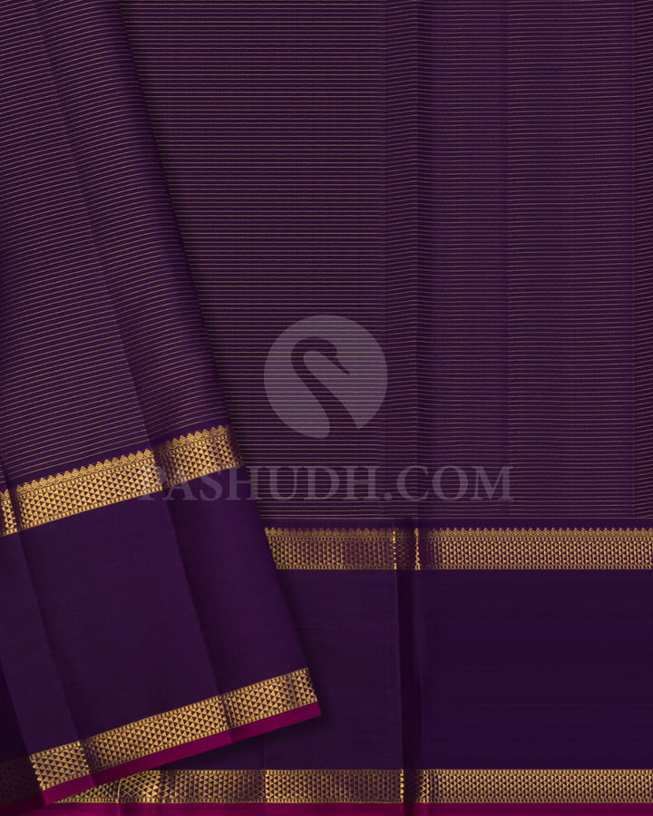 Rani Pink & Purple Vairaoosi Pure Kanjivaram Silk Saree-SP12