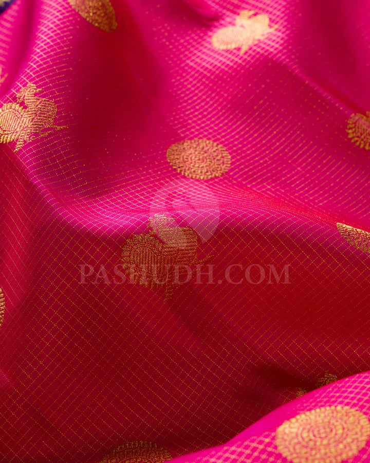 Rani Pink & Purple Vairaoosi Pure Kanjivaram Silk Saree-SP12