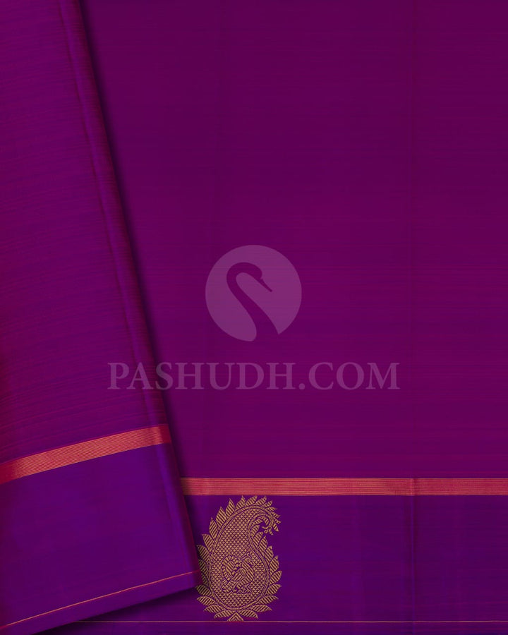 Bright Pink & Violet Pure Kanjivaram Silk Saree-SP14