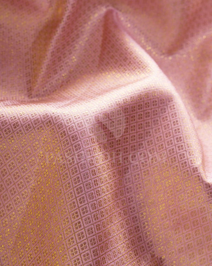 Pastel Baby Pink & Bottle Green Bridal Pure Zari Kanjivaram Silk Saree-SP31