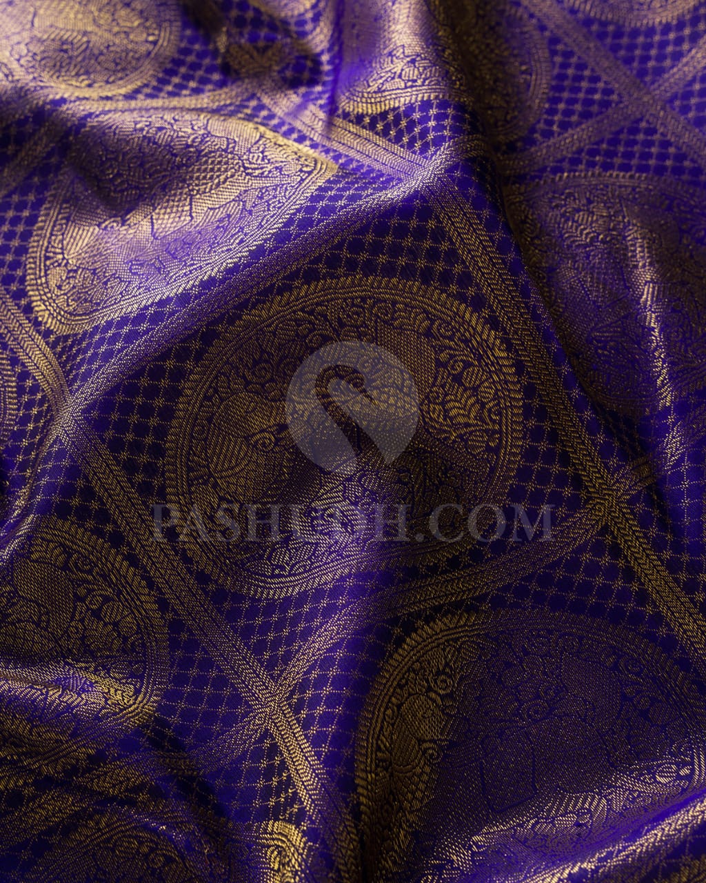 Royal Blue & Bottle Green Traditional Borderless Pure Kanjivaram Silk Saree-SP2
