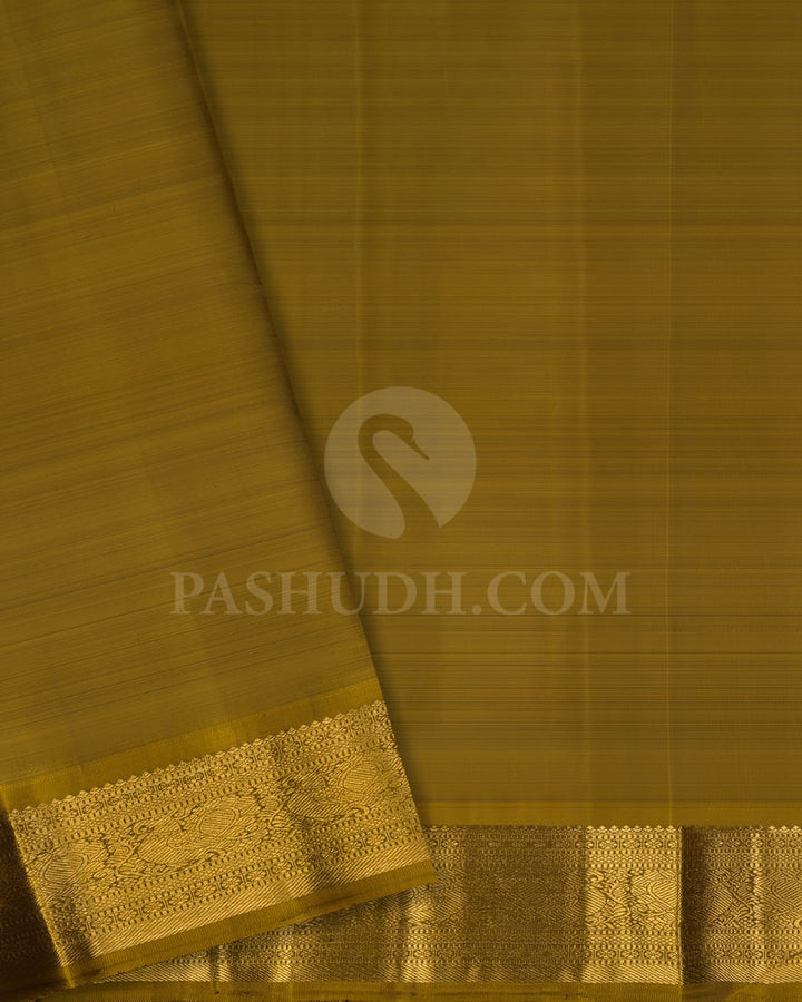 Slate Blue & Venthayam Pure Kanjivaram Silk Saree-SP30