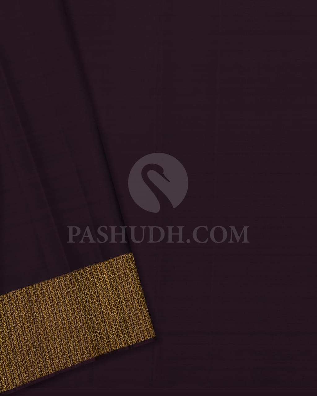 Eggplant Purple Traditional Borderless Kanjivaram Silk Saree - S1447(A)