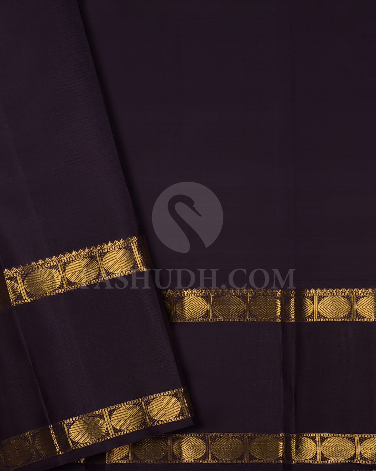 Dark Orange & Aubergine Pure Kanjivaram Silk saree - SP68