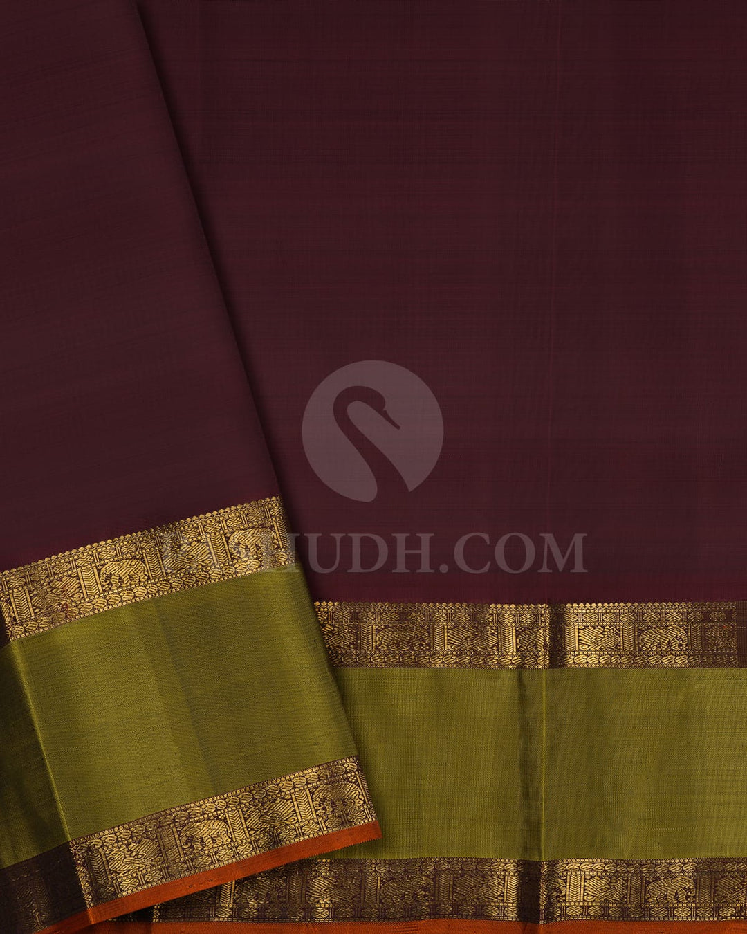 Pastel Baby Pink & Brown Pure Kanjivaram Silk Saree-SP83