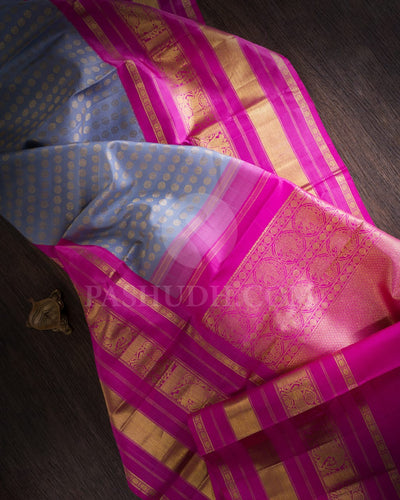 Grey  Kanjivaram Silk Saree-SP62
