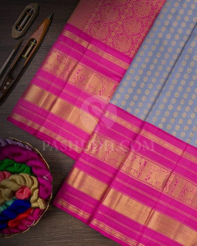 Grey  Kanjivaram Silk Saree-SP62