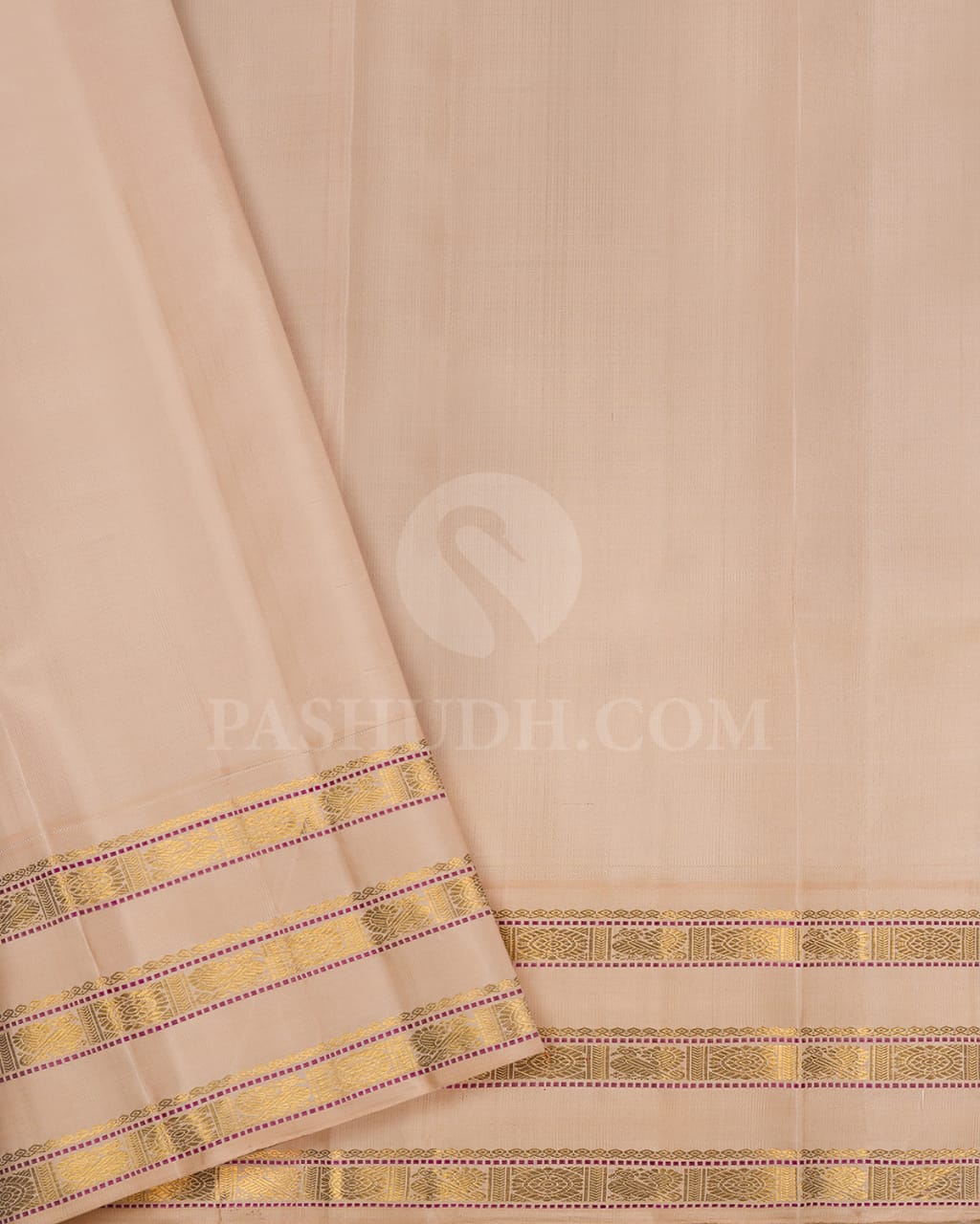 Purple & Ivory Pure Kanjivaram Silk Saree-SP66