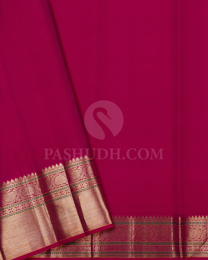 Sky Blue & Rasberry Pink Bridal Kanjivaram Silk Saree-S1093(G)
