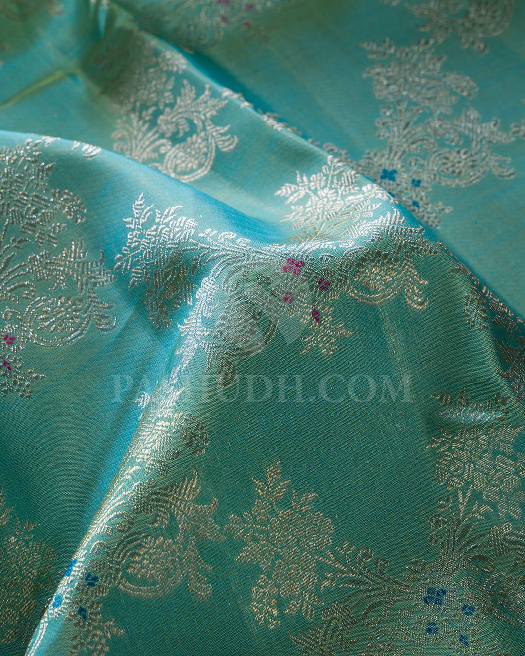 Sky Blue & Rasberry Pink Bridal Kanjivaram Silk Saree-S1093(G)