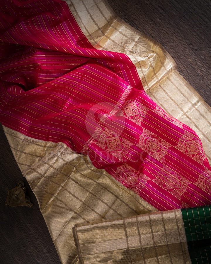 Red & Cream Kanjivaram Silk Saree-S1452(A)