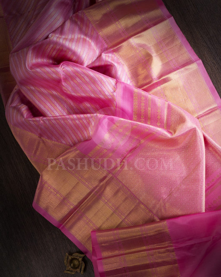 Baby Pink Pure  Kanjivaram Silk Saree-SP60