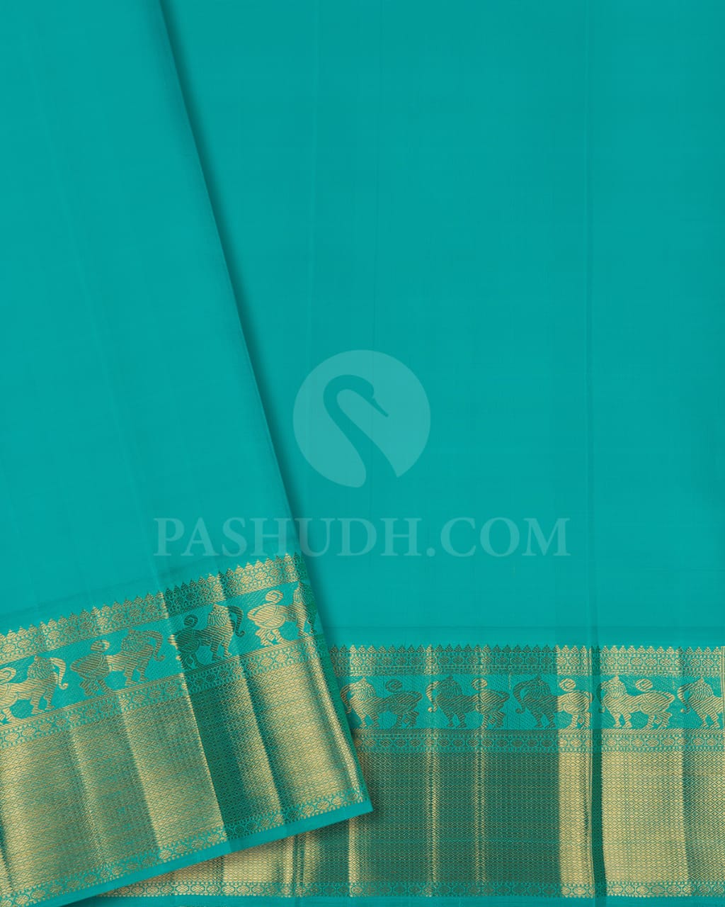 Red & Turquoise Blue Pure Kanjivaram Silk Saree-SP52
