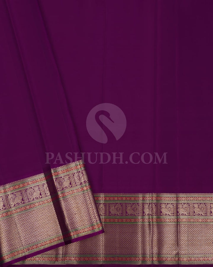 Lavender & Purple Kanjivaram Silk Saree-S1438(B)