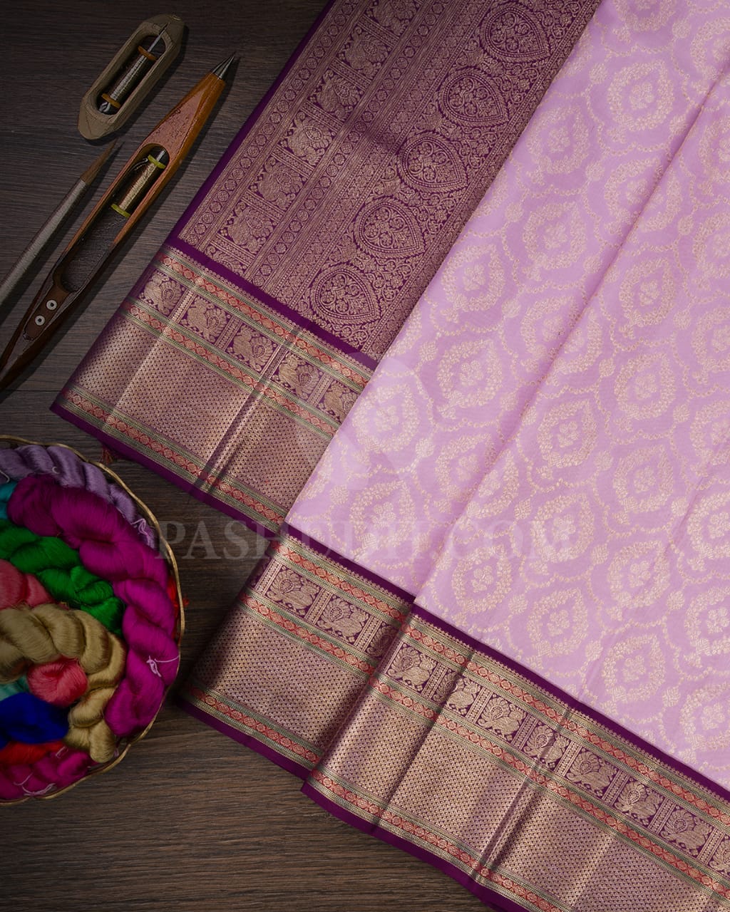Lavender & Purple Kanjivaram Silk Saree-S1438(B)