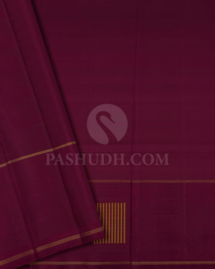 Red-Orange & Purple-Red Pure Kanjivaram Silk Saree-SP73