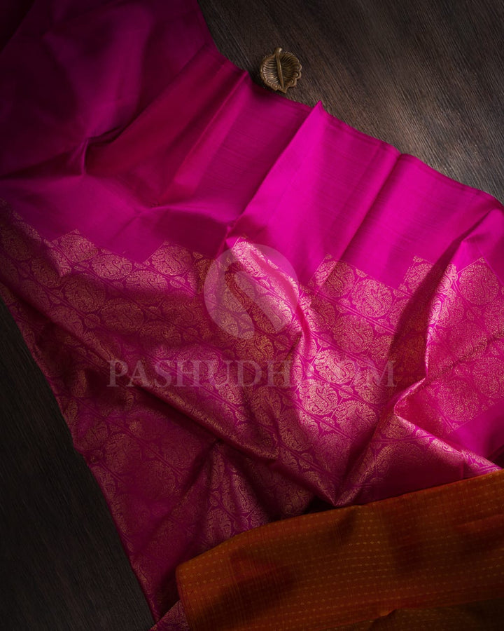 Magenta & Orange  Pure Kanjivaram Silk Saree-SP81