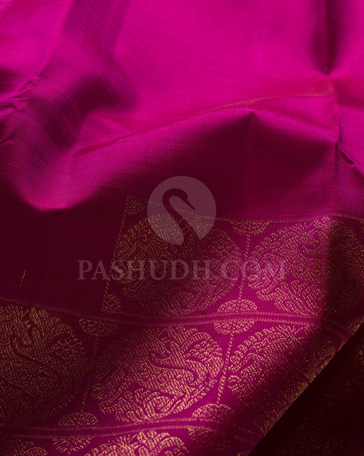 Magenta & Orange  Pure Kanjivaram Silk Saree-SP81
