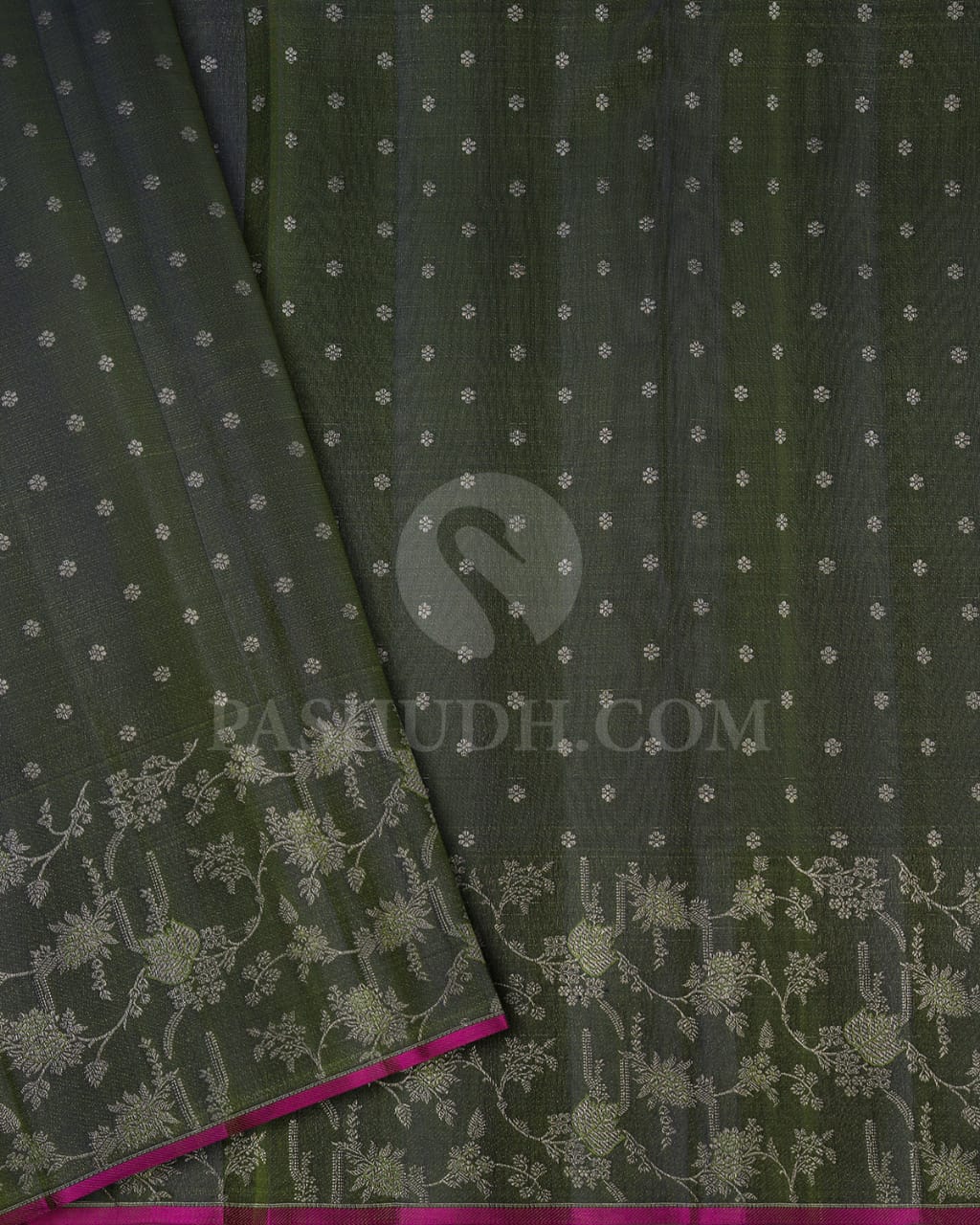 Light Green & Dark Green Kanjivaram silk saree-DJ280(H)