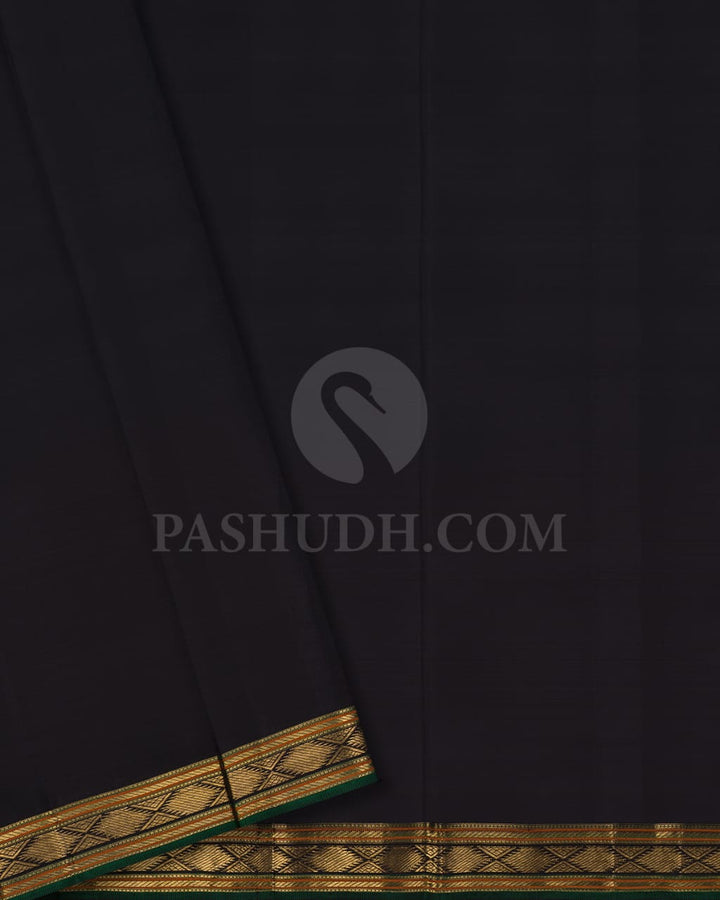 Yellow And  Black Pure Kanjivaram Silk Saree-SP49