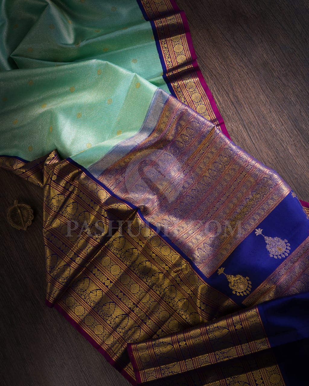 Sky Blue And Navy Blue Kanjivaram Silk Saree-S1236(C)