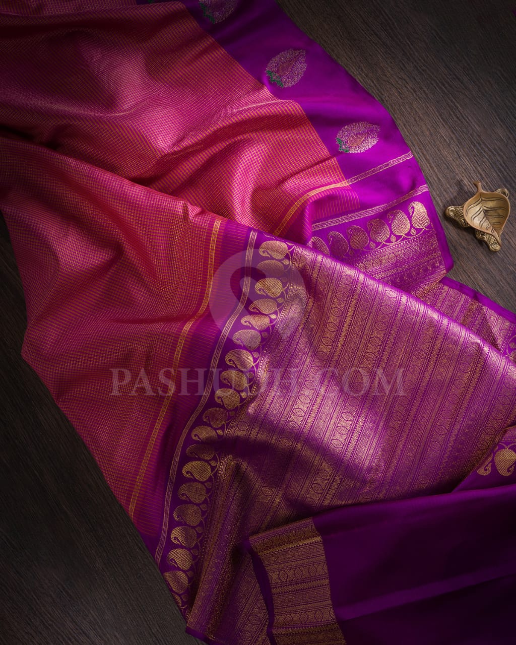Rani Pink & Mustard  Kanjivaram Silk Saree-S1450(A)