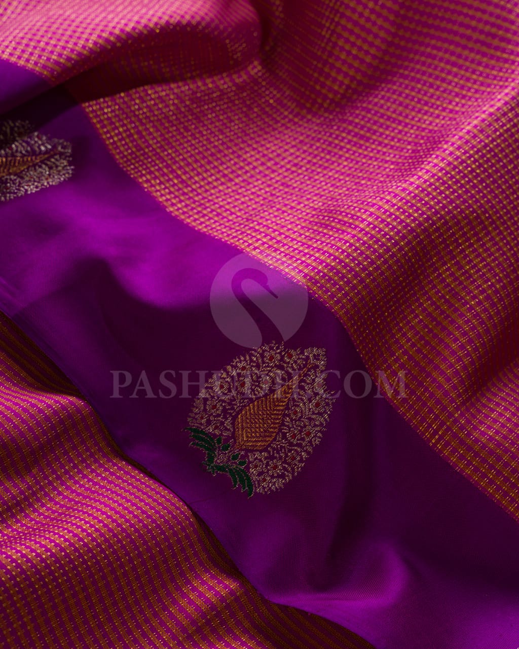 Rani Pink & Mustard  Kanjivaram Silk Saree-S1450(A)
