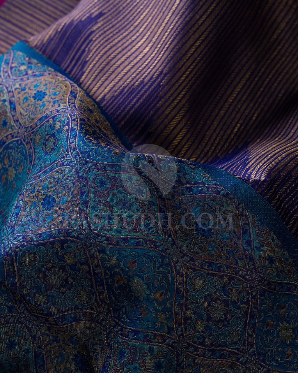 Violet & Blue Kanjivaram Silk Saree-D601(G)