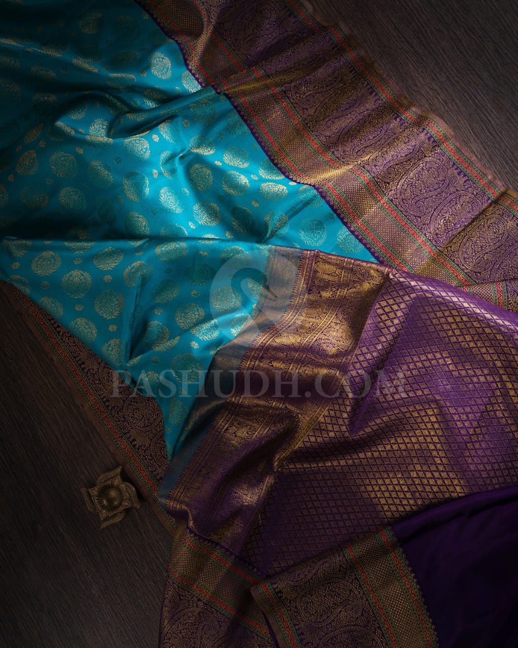 Anandha Blue & Violet  Bridal Kanjivaram Silk Saree-S1071(E)
