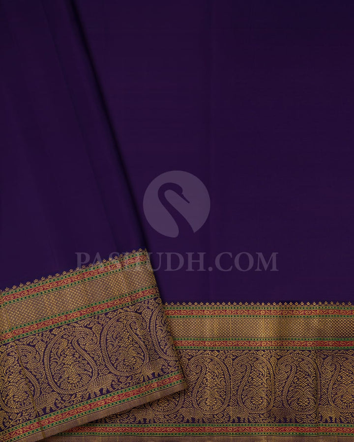 Anandha Blue & Violet  Bridal Kanjivaram Silk Saree-S1071(E)