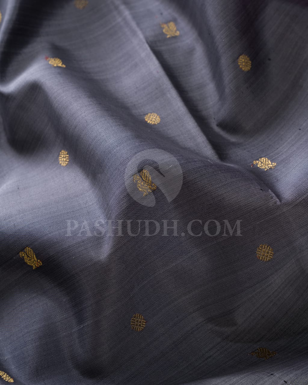 Steel Grey And Lavender Pure Kanjivaram Silk Saree-SP54