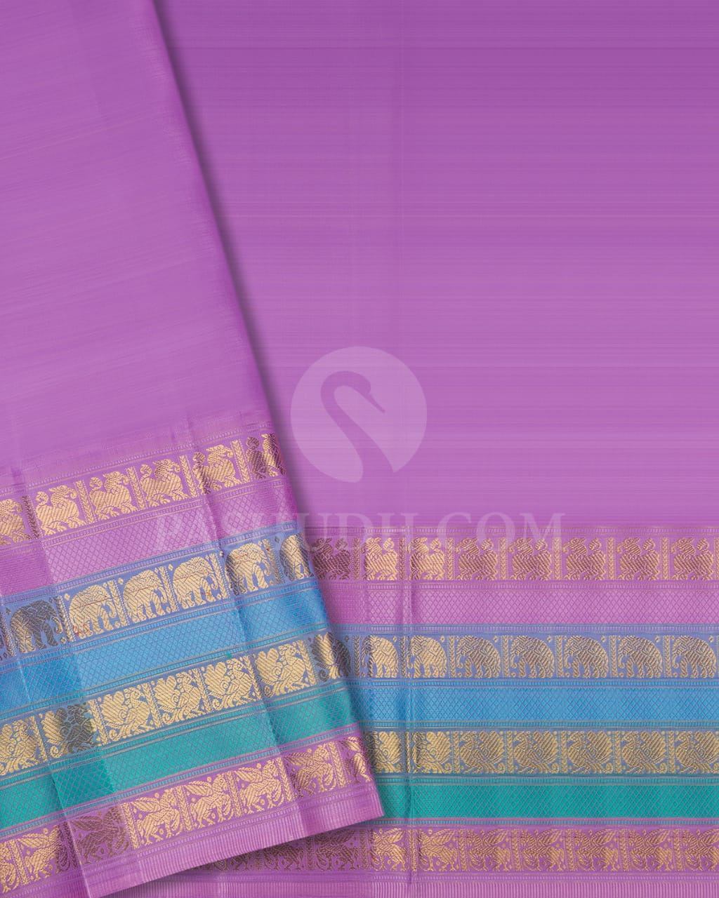 Steel Grey And Lavender Pure Kanjivaram Silk Saree-SP54