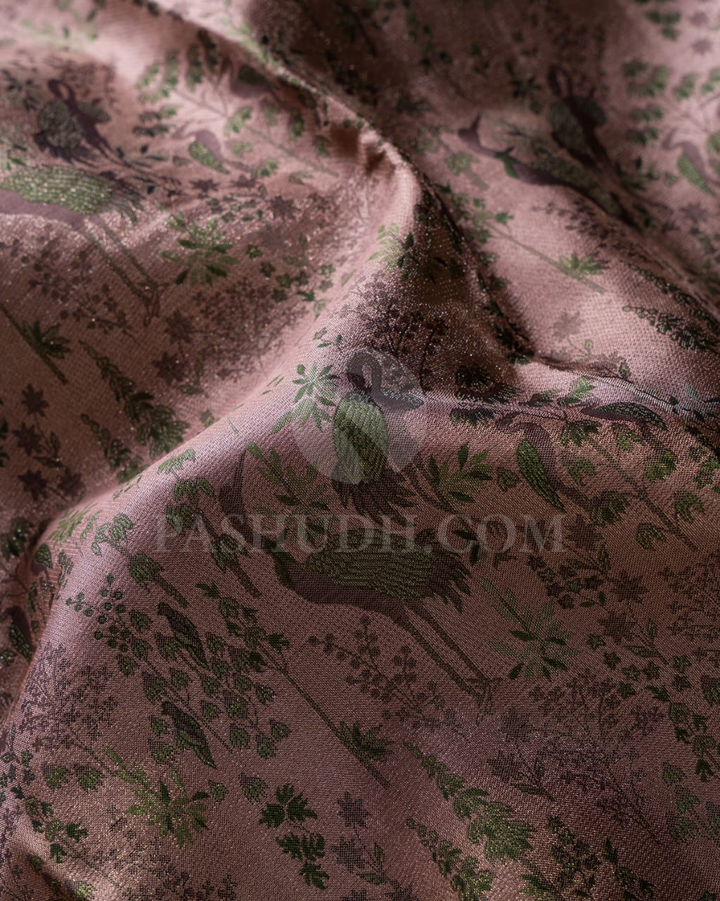 Mild Chocolate Brown & Olive Green Kanjivaram Silk Saree-D612(B)