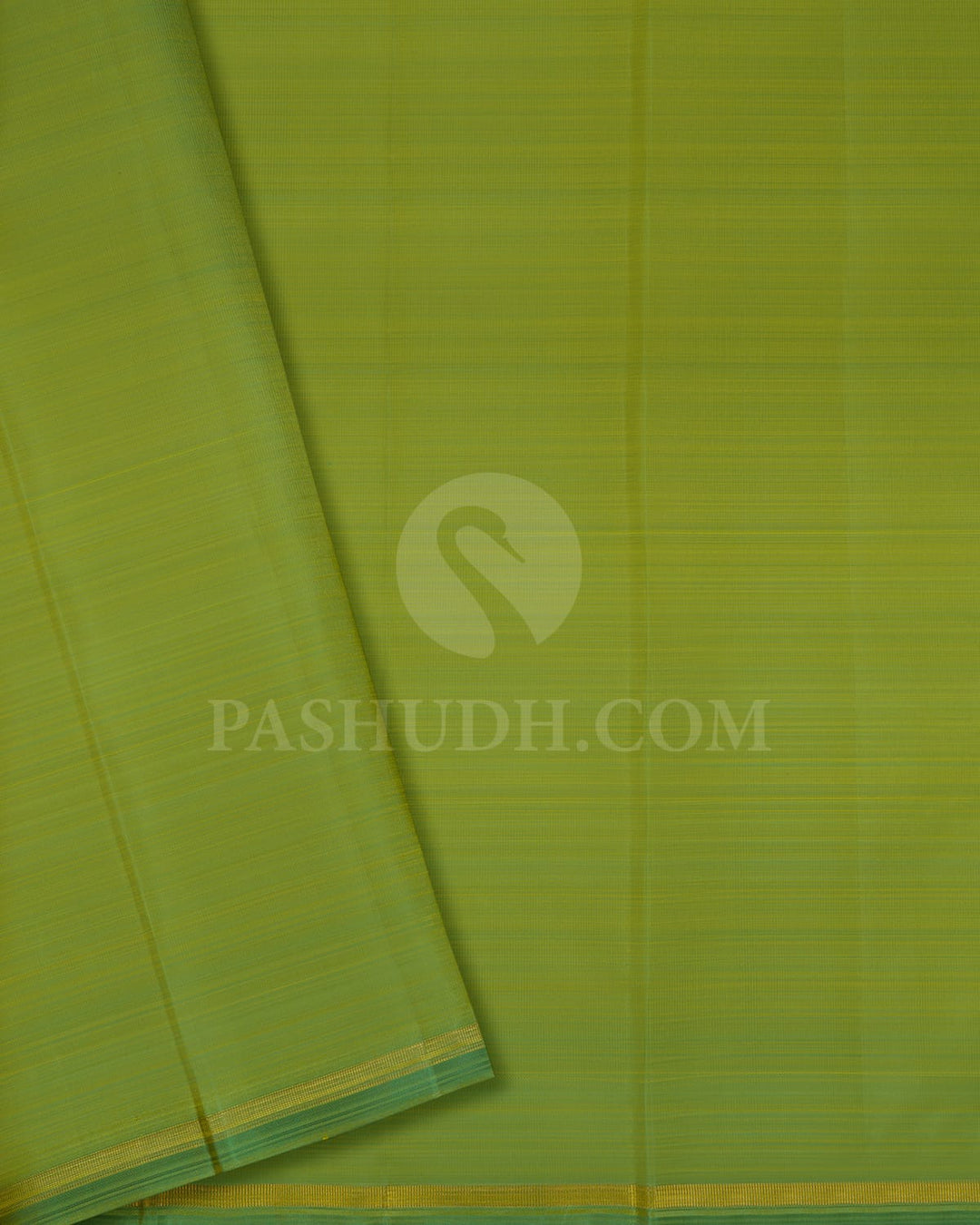 Ink Blue & Dual Shaded Green Traditional Borderless Pure Kanjivaram Silk Saree-SP71