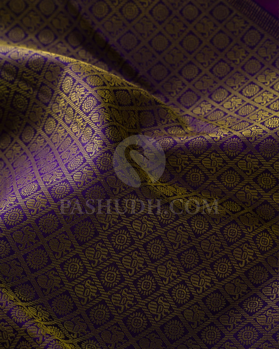 Violet & Double Shaded Green Pure Kanjivaram Silk Saree-SP72