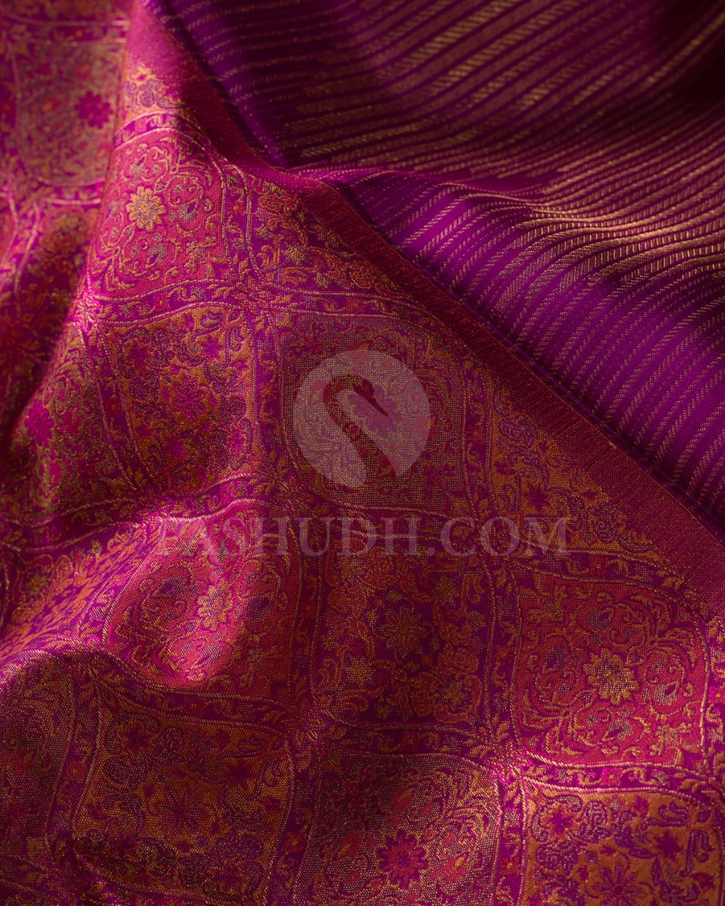 Magenta & Mild Pink Kanjivaram Silk Saree-D601(F)