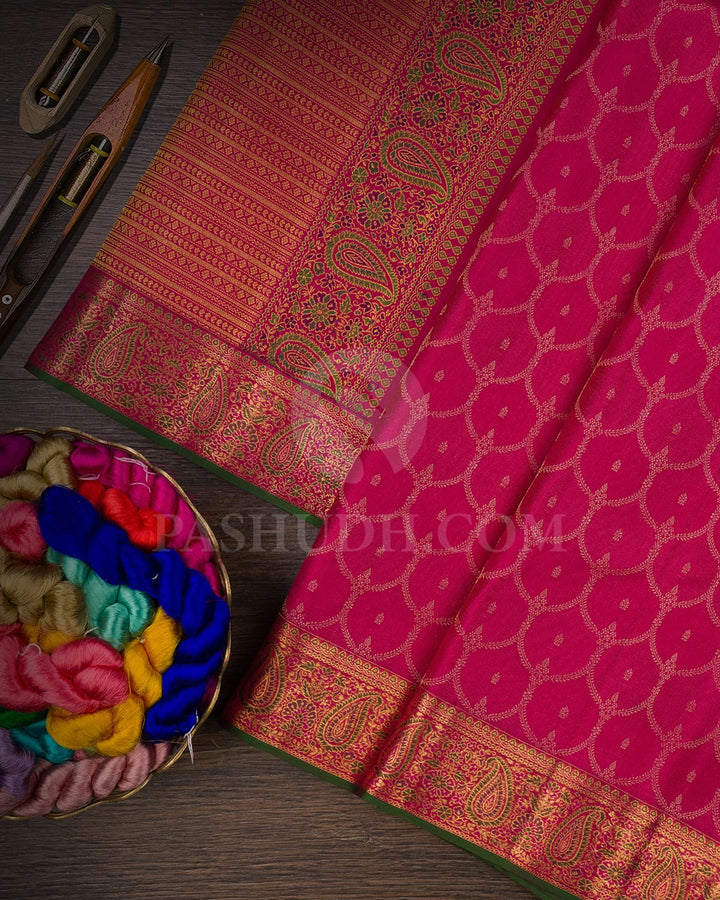 Rani Pink Kanjivaram Silk Saree-DJ359(B)