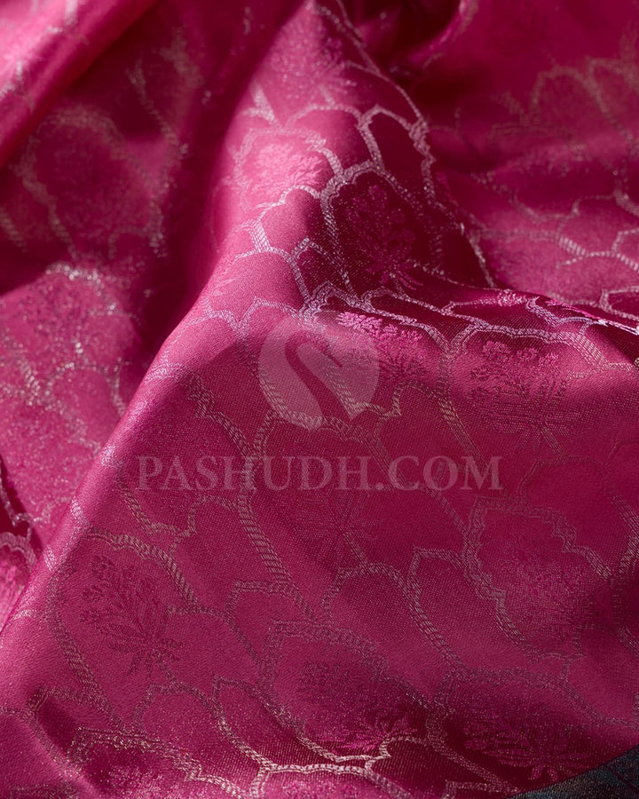 Baby Pink & Blue Grey Kanjivaram Silk Saree-DJ352(D)