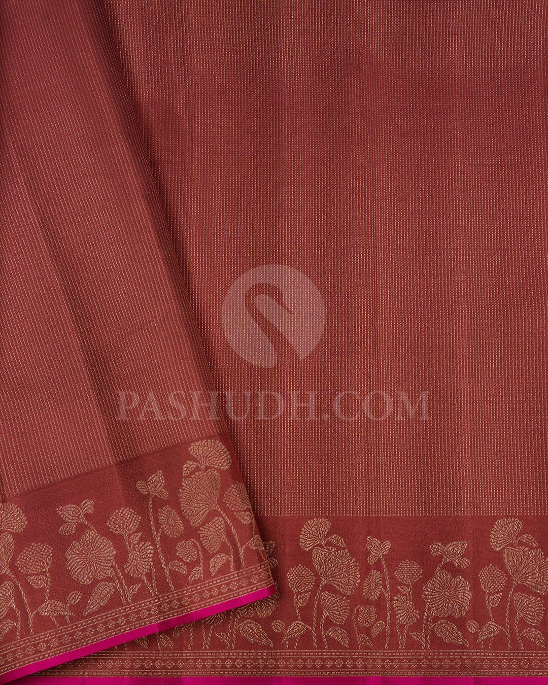 Baby Pink & Light Brown Kanjivaram Silk Saree-DJ350(E)