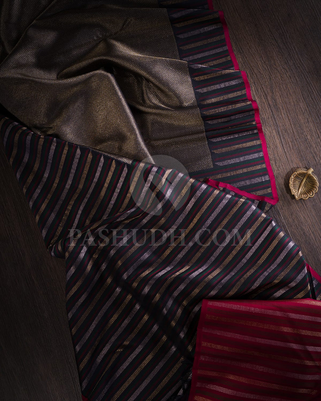 Black & Red Kanjivaram Silk Saree -S1057(E)