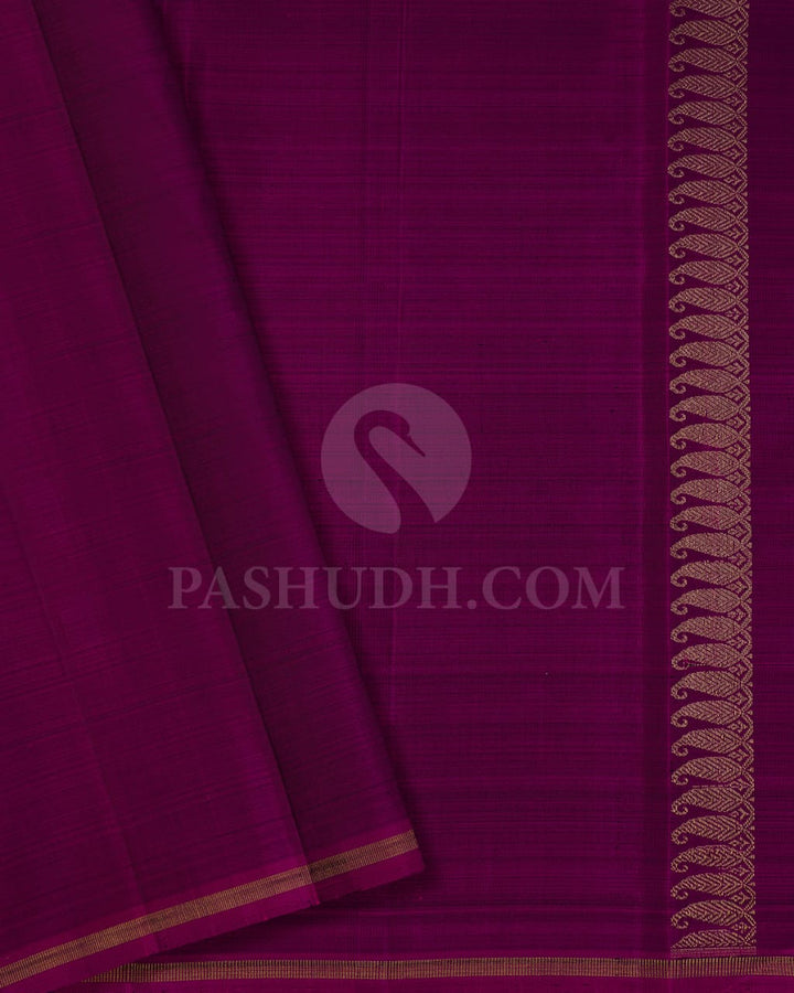 Magenta And Burgundy Pure Kanjivaram Silk Saree-SP109