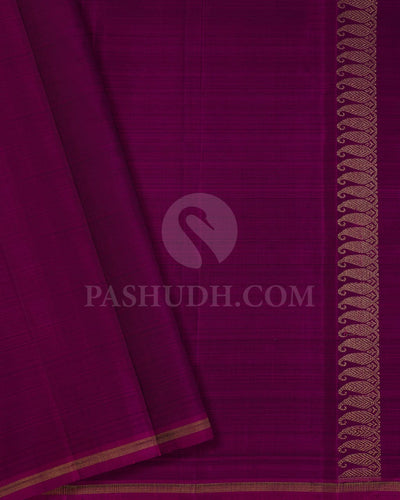 Magenta And Burgundy Pure Kanjivaram Silk Saree-SP109